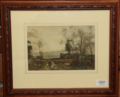 Lot 1097 - William Manners RBA (1860-1930) Faggot gathering in a winter landscape Signed, watercolour and...
