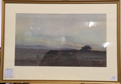 Lot 1098 - William Lee-Hankey RWS, RI, ROI, RE, NS (1869-1952) Dawn on moorland with sheep grazing Signed,...