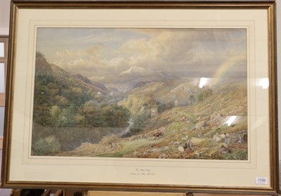 Lot 1100 - Charles Jones Way RCA (1835-1919) The Leader Valley Watercolour heightened with white, 45cm by...