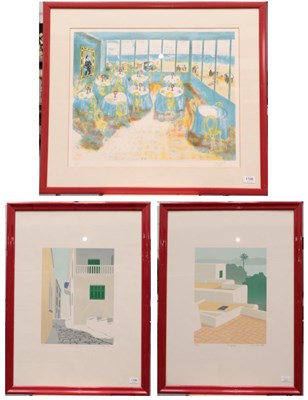 Lot 1106 - After Carlos Nadal (1917-1998) Spanish Cafe scene Signed and numbered 2/150, lithograph,...