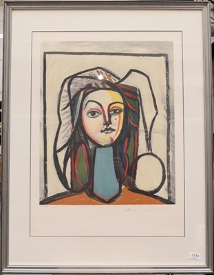 Lot 1110 - After Pablo Picasso (1881-1973) ''Portrait au cou bleu'' Signed by Marina Picasso, limited...