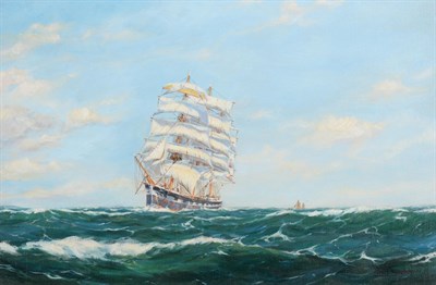 Lot 1111 - Attributed to Henry Scott (1911-2005) Clipper at sea Bears signature, oil on canvas, 39.5cm by 60cm