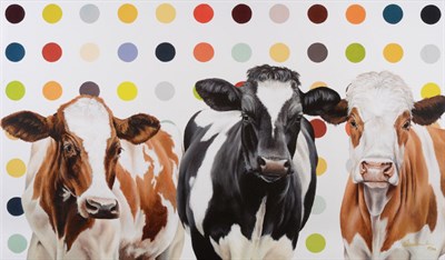 Lot 1115 - Hayley Goodhead (Contemporary)  ''Damien's Herd'' Signed, and numbered 27/195, giclee print,...