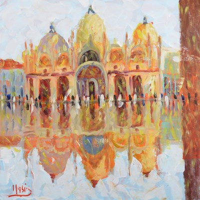 Lot 1122 - Roberto Masia (b.1958) Italian ''Venice High Water 2019'' Signed, signed and inscribed verso,...