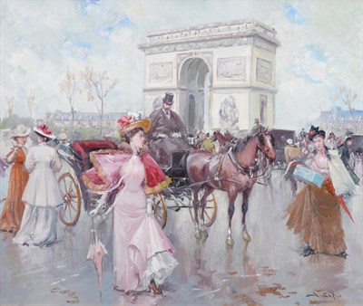 Lot 1134 - Juan Soler (b.1951) Spanish Near the Arc de Triomphe, Paris Signed, oil on canvas, 44.5cm by...