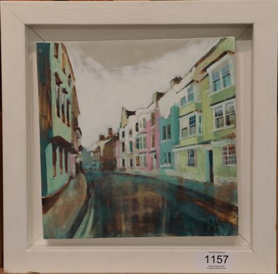 Lot 1157 - Camilla Dowse (Contemporary) ''Holywell Street, Oxford'' Signed, inscribed verso, oil on board,...