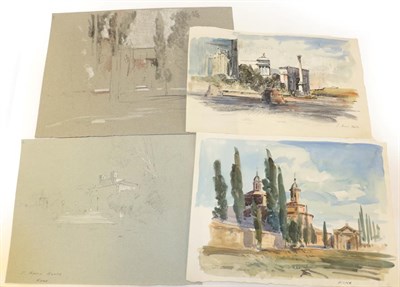 Lot 1184 - John Barrie Haste (1931-2011) ''San Sebastiano, Rome'' Signed and inscribed, watercolour,...