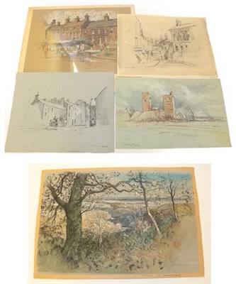 Lot 1187 - John Barrie Haste (1931-2011) ''Bedale'' Signed and inscribed mixed media, together with four...