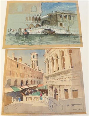 Lot 1192 - John Barrie Haste (1931-2011) ''Rialto Market Venice'' Signed, inscribed and dated (19)96...