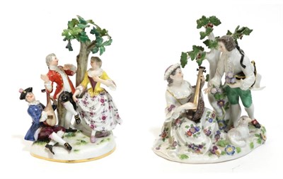 Lot 13 - A Meissen Porcelain Figure Group, late 19th/early 20th century, as an 18th century gallant...