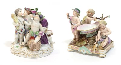 Lot 14 - A Meissen Porcelain Figure Group, late 19th/early 20th century, representing the Seasons, as...