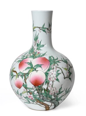 Lot 60 - A Chinese Porcelain ''Nine Peach'' Vase, Tianquiping, Qianlong seal mark but probably late Qing...