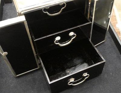 Lot 82 - A Japanese Silver Gilt and Lacquer Kodansu, Meiji period, of rectangular form with lobed swing...