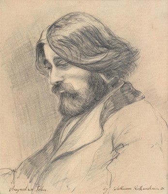 Lot 88 - Sir William Rothenstein (1872-1945) ''Augustus John'' Signed, inscribed and dated (19)01,...