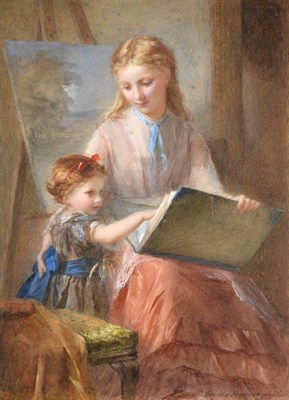 Lot 89 - Emily Farmer RI (1826-1905)  ''Gentle Critics'' Signed, watercolour, 50.5cm by 36cm   See...