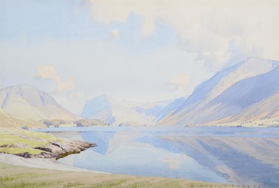 Lot 104 - William Heaton Cooper RI (1903-1995) ''Crummock Water from Ling Point'' Signed, watercolour,...
