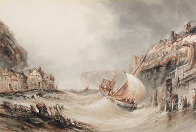 Lot 110 - Henry Barlow Carter (1803-1868) ''Coming into Staithes'' Signed and inscribed by repute,...