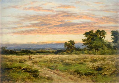 Lot 127 - Benjamin Williams Leader RA (1831-1923) An evening landscape  Signed and dated 1909, oil on...