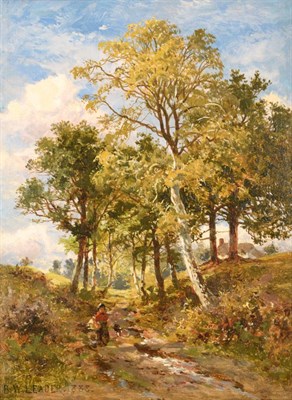 Lot 128 - Benjamin Williams Leader RA (1831-1923) A Worcestershire Lane Signed, inscribed and dated 1888, oil