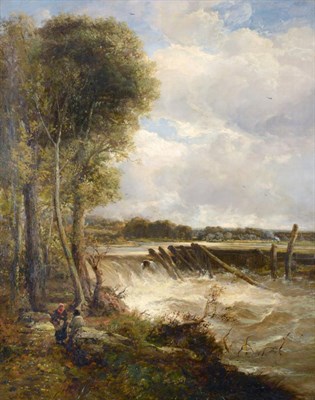 Lot 129 - James Webb (1825-1895) ''The Weir'' Signed, signed and dated (18)82 verso, oil on canvas, 124cm...