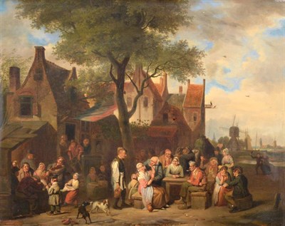 Lot 138 - Jan Hendrik van Grootvelt (1808-1855) Dutch Outside the inn Signed and dated 1841, oil on...