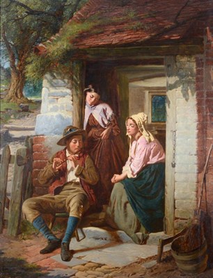 Lot 146 - William Henry Midwood (fl.1867-1871) ''The Flute Player'' Oil on canvas, 100cm by 77cm   See...