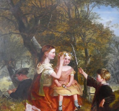 Lot 150 - Samuel Baldwin (fl.1843-1858) The Queen of May Signed and dated 1860, oil on canvas, 53.5cm by 41cm