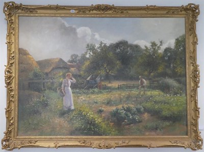 Lot 151 - Ernest Walbourn (1872-1927) The vegetable patch  Signed, oil on canvas, 90cm by 128.5cm   See...