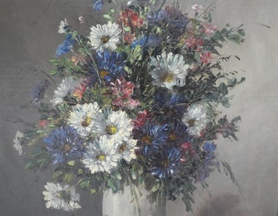 Lot 156 - Eugène Henri Cauchois (1850-1911) French ''A Vase of Daisies'' Signed, oil on canvas, 45cm by 37cm