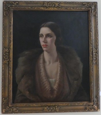 Lot 159 - Circle of Sir Oswald Birley MC RA (1880-1952) Head a shoulders portrait of an elegant lady...