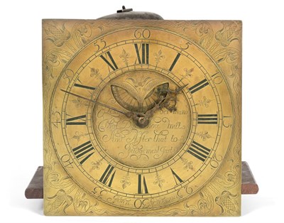 Lot 183 - ~ An Early 18th Century Thirty Hour Striking Wall Clock, signed John Sanderson, four posted...
