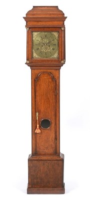 Lot 197 - ~ An Oak Eight Day Longcase Clock, signed William Barnard, Newark, circa 1740, caddied...