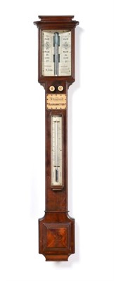 Lot 203 - A Good Mahogany Stick Barometer, signed F.Cox, 100 Newgate St, London, circa 1850, concealed...