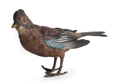 Lot 212 - Franz Bergmann: A Cold Painted Bronze Jay, naturalistically modelled and painted, amphora and B...