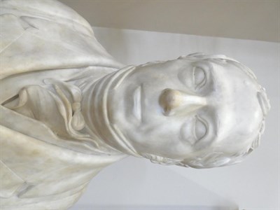 Lot 216 - Edwin Smith (1810-1889): A White Marble Bust of James Montgomery, on a circle socle inscribed JAMES