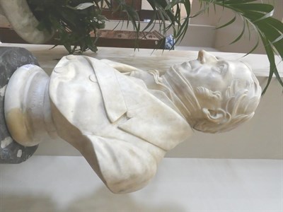 Lot 216 - Edwin Smith (1810-1889): A White Marble Bust of James Montgomery, on a circle socle inscribed JAMES