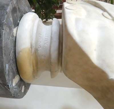 Lot 216 - Edwin Smith (1810-1889): A White Marble Bust of James Montgomery, on a circle socle inscribed JAMES