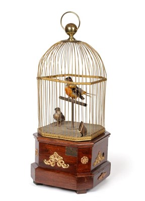 Lot 225 - A Good Large Coin-Operated Double Singing Birds-In-Cage, by J Phalibois, French, circa 1890,...