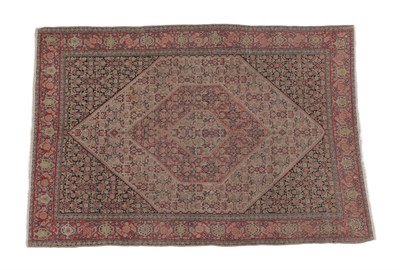 Lot 242 - Fine Senneh Rug Iranian Kurdistan, circa 1900 The ivory and rose pink Herati field enclosed by...