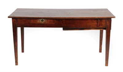 Lot 286 - An Early 18th Century Oak Dining Table, the plank top above a plain frieze with one small and...