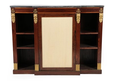 Lot 305 - A Regency Rosewood and Gilt Metal Mounted Breakfront Dwarf Bookcase, early 19th century, the...