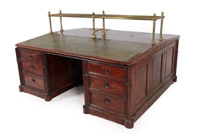 Lot 317 - An Early Victorian Mahogany Double-Sided Counting-House Desk, mid 19th century, the middle...