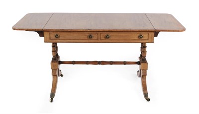 Lot 322 - A George III Mahogany, Satinwood Banded, Ebony and Boxwood Strung Sofa Table, early 19th...