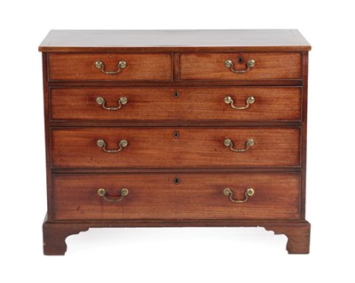 Lot 326 - A George III Mahogany Straight Front Chest of Drawers, late 18th century, the crossbanded top above