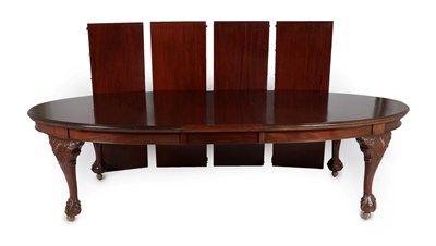 Lot 327 - A Late Victorian Mahogany Oval Extending Dining Table, late 19th century, with Joseph Fitter of...