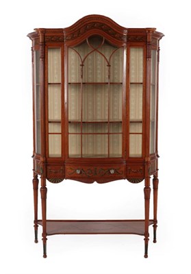 Lot 344 - An Exhibition Quality Satinwood and Polychrome Decorated Display Cabinet by Gillow & Co, Lancaster