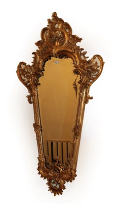 Lot 363 - A Mid 19th Century French Gilt and Gesso Wall Mirror, the bevelled glass plate within a moulded...