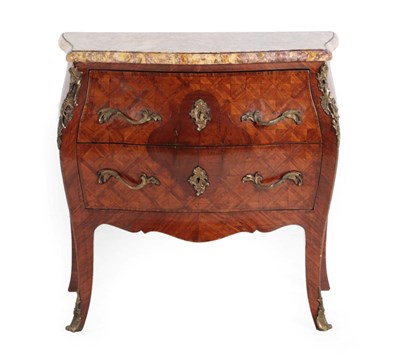 Lot 368 - A Louis XV Style Kingwood and Parquetry Decorated Commode, circa 1900, with a violet dura...