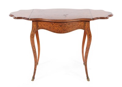 Lot 370 - A Louis XV Style Rosewood and Marquetry Decorated Table Ambulante, late 19th century, of serpentine