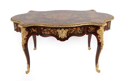 Lot 372 - An Impressive Louis XV Style Marquetry Decorated and Ormolu Mounted Centre Table, the shaped...